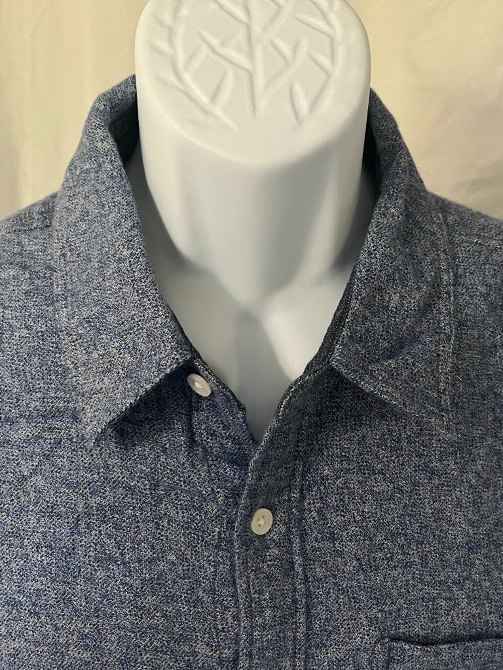 💙 Outerknown Men’s Long Sleeve Shirt M Blue Marled Casual Tee Organic Style 🌿